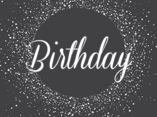 Birthday offer glitter circle graphic