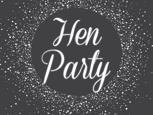 Hen party offer glitter circle graphic